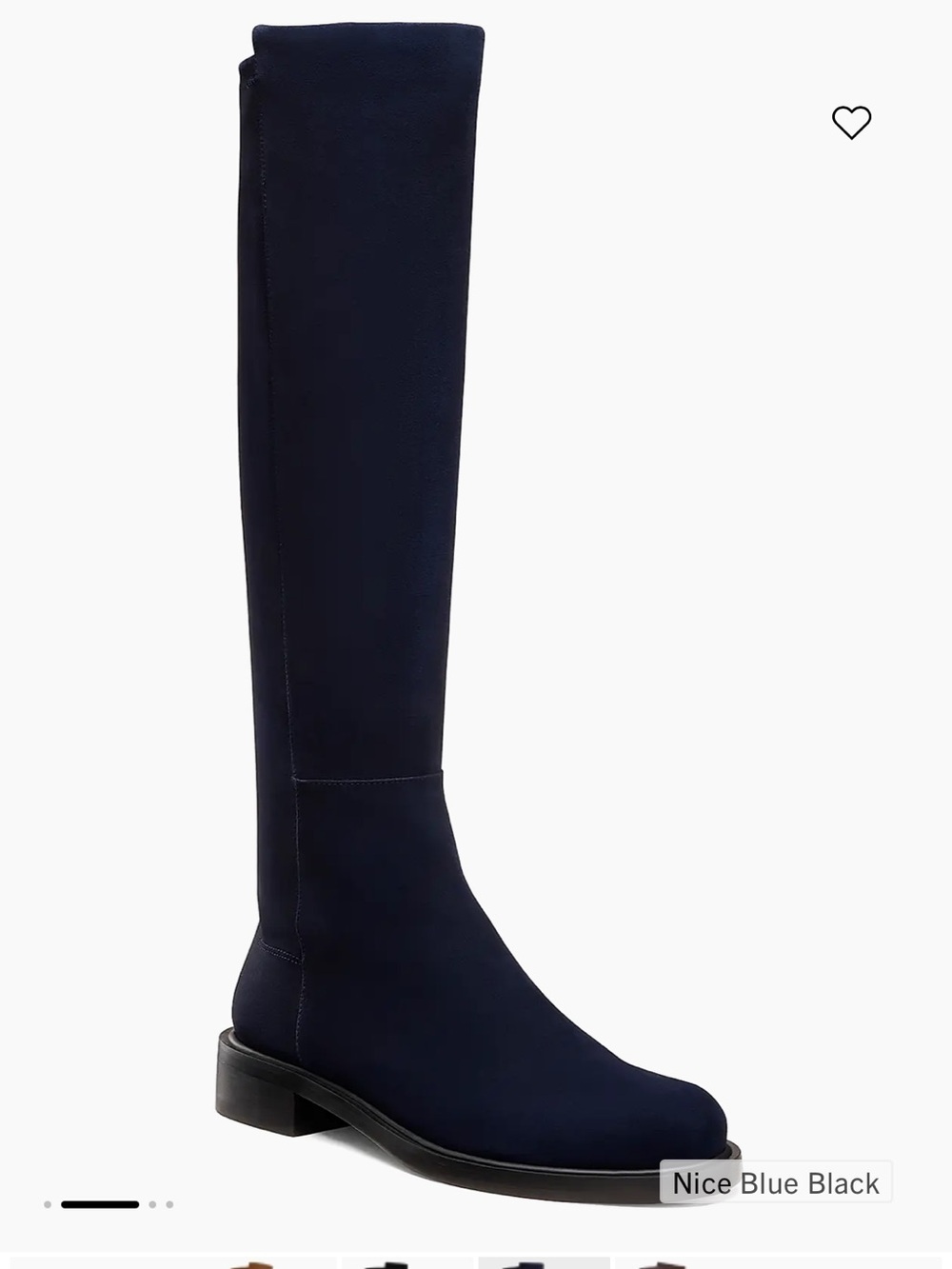 Stuart Weitzman 50/50 Deep Navy Suede Knee-High Boots Rare - Picture 4 of 13
